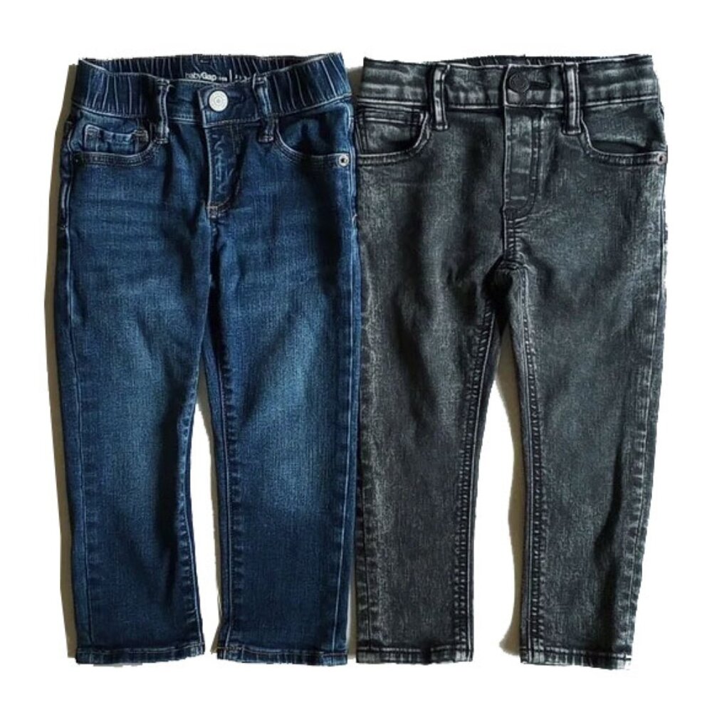 2 PAIR Baby Gap 1969 Denim Slim Skinny Jeans 3 3Y 3T Blue Black  50OFF3